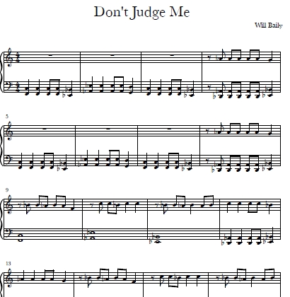 Dont Judge Me Sheet Music and Sound Files for Piano Students